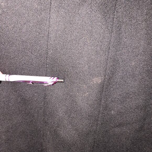 Steve by Searle Black Wool Blend Coat Faux Fur Trim Button Front Vintage XL-est - Picture 6 of 12